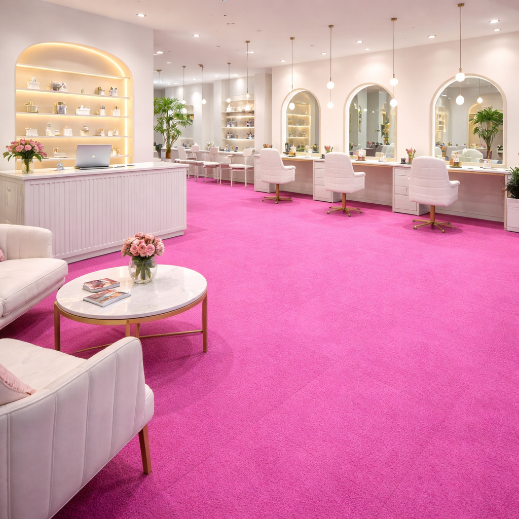  1m-x-1m-pure-colours product-details Pink-Super-Tuffted-Needle-Punch-1m-x-1m-Exhibition-Carpet-Tiles-model-xct-1571Mockup-1