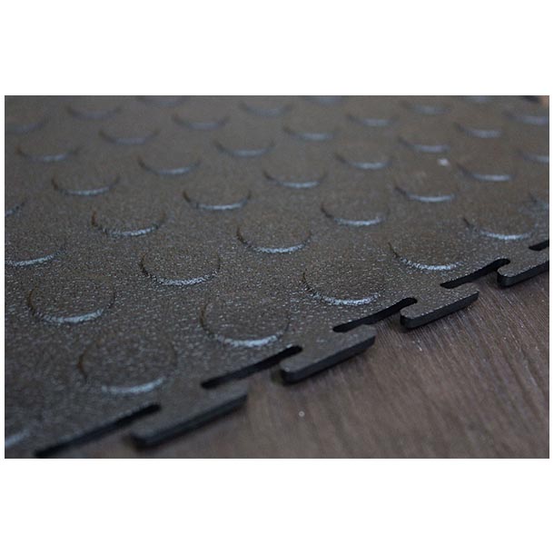  coin-dot product-details pvc-interlocking-tiles-black-coin-dot-model:gfl-cd-791garage-flooring-coin-dot-interlocking-tiles-pvc-interlock-dot-black-3w