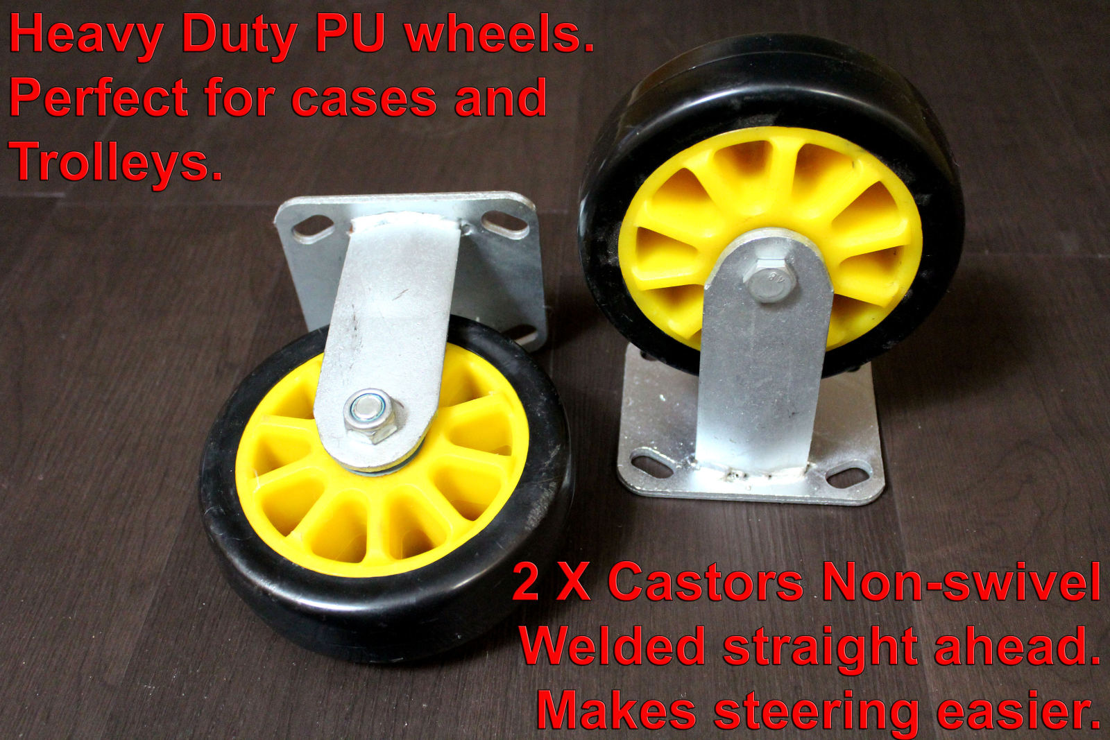  trolleys-and-accessories product-details set-of-4-heavy-duty-pu-castors-15cm-2-with-foot-brake-model:tra-884trolleys-ladders-and-accessories-castors_pu_2w